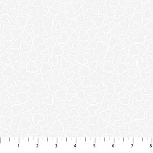 Basically Black + White // Doodle Hearts White - West Valley Quilting - Northcott
