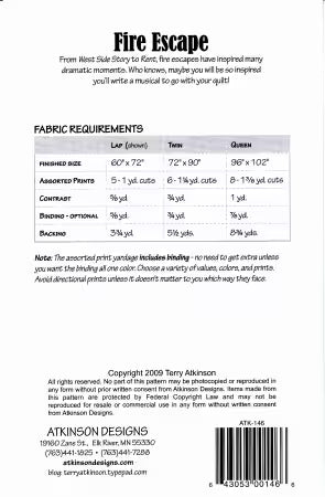 Fire Escape - West Valley Quilting - Atkinson Designs