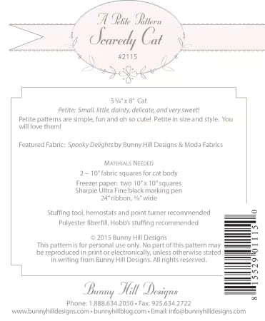 
                    
                      Scaredy Cat, A Bunny Hill Petite Pattern - West Valley Quilting - Bunny Hill Designs
                    
                  