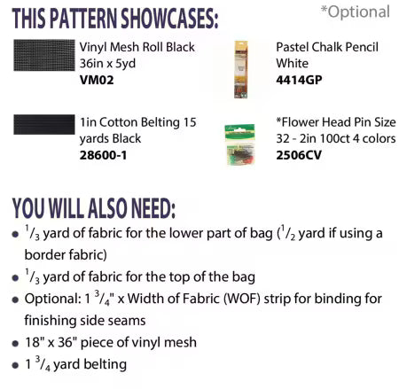 Vinyl Mesh Market Bag - West Valley Quilting - Cut Loose Press