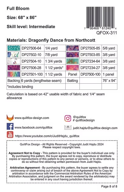 Full Bloom Pattern - West Valley Quilting - QuiltFox