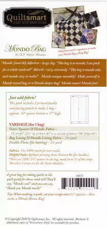 Mondo Bag Fun Pak - West Valley Quilting - QuiltSmart