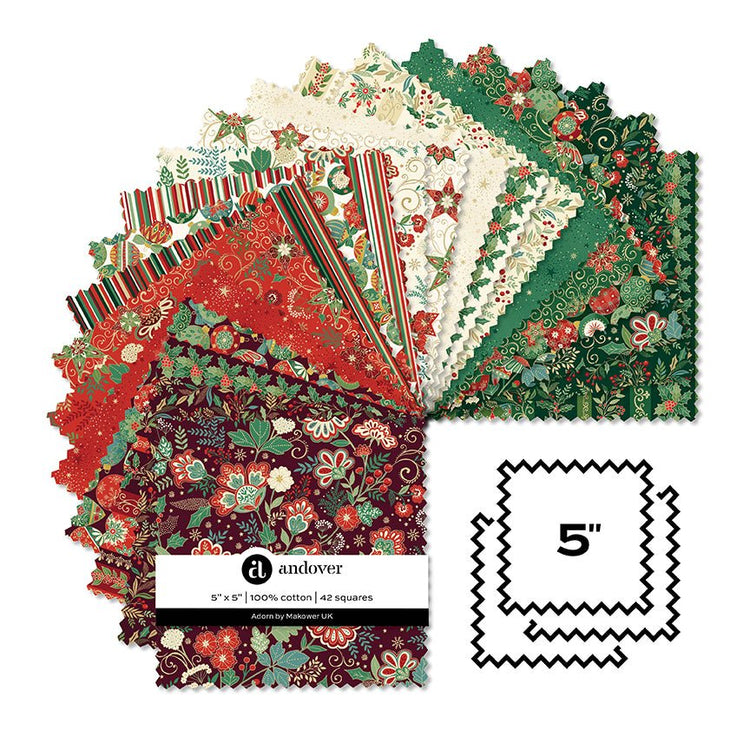 Adorn // 5 Inch Square (42 cuts each) - West Valley Quilting - Andover
