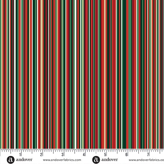 Adorn // Classic Stripe Green - West Valley Quilting - Andover