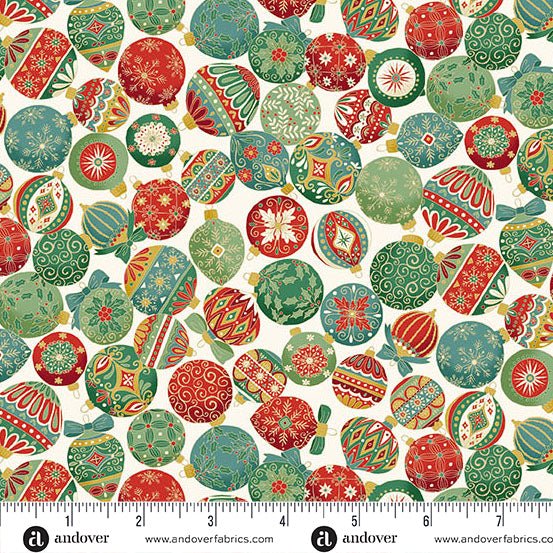 Adorn // Ornament Cream - West Valley Quilting - Andover