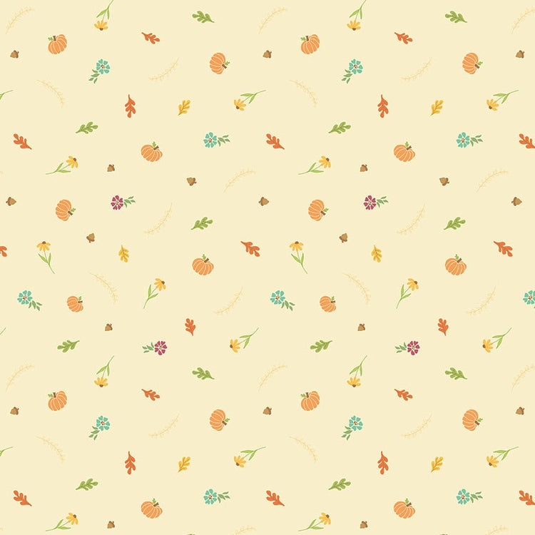Autumn Afternoon // Fall Toss Cream End of Bolt - West Valley Quilting - Riley Blake Designs