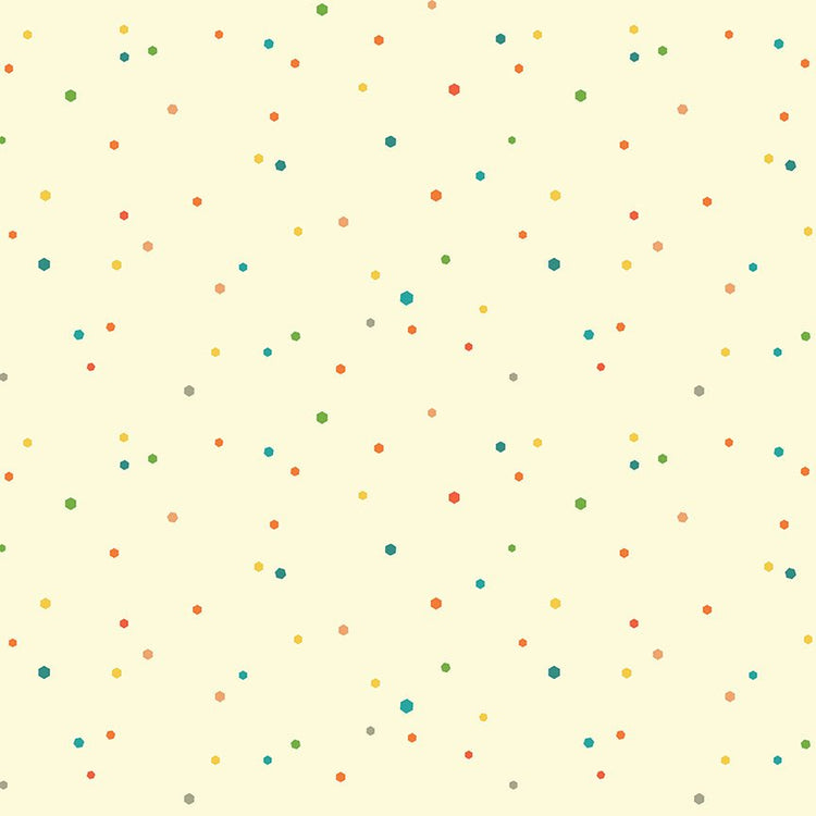 Autumn Afternoon // Hexi Dots Cream - West Valley Quilting - Riley Blake Designs