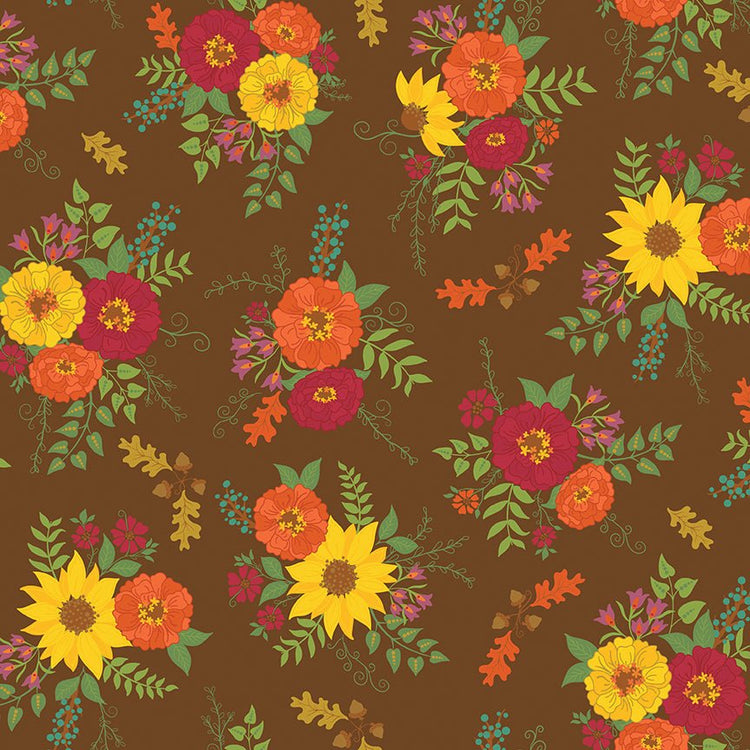 Autumn Afternoon // Main Brown - West Valley Quilting - Riley Blake Designs