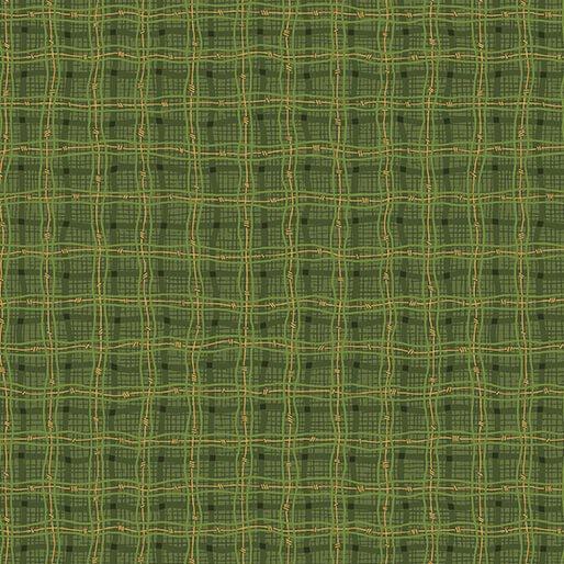 Autumn Breeze // Rambling Plaid Green - West Valley Quilting - Benartex