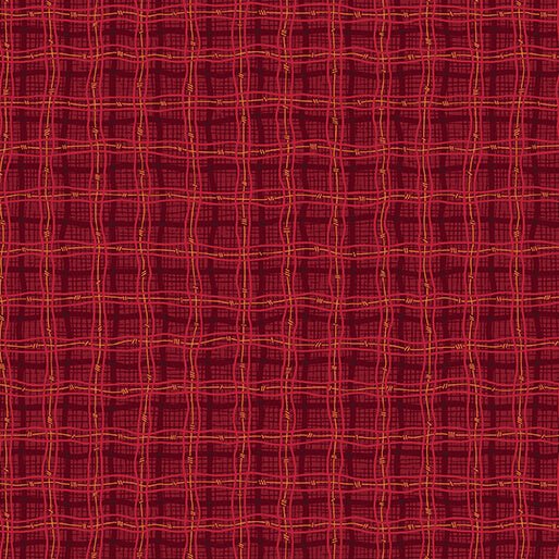 Autumn Breeze // Rambling Plaid Red - West Valley Quilting - Benartex
