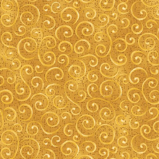 Autumn Breeze // Swirling Winds Gold - West Valley Quilting - Benartex