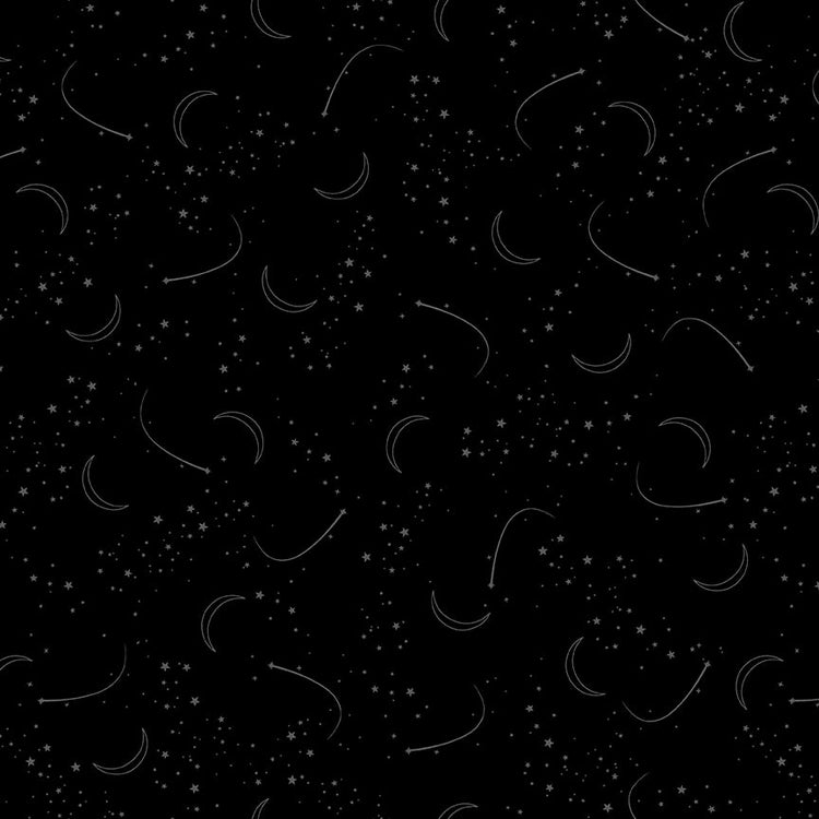 Back in Black // 1618 - 99B Stars and Moon - West Valley Quilting - Henry Glass