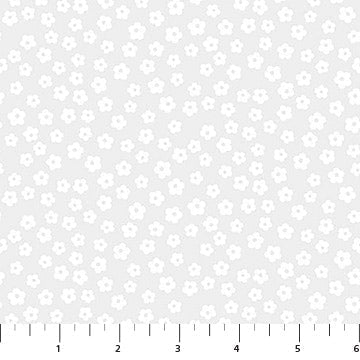 Basically Black + White // Blossoms White End of Bolt - West Valley Quilting - Northcott