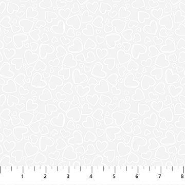 Basically Black + White // Doodle Hearts White - West Valley Quilting - Northcott