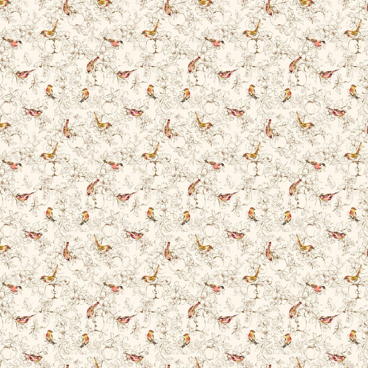 Blooming Memories // Birds, Cream - West Valley Quilting - Figo