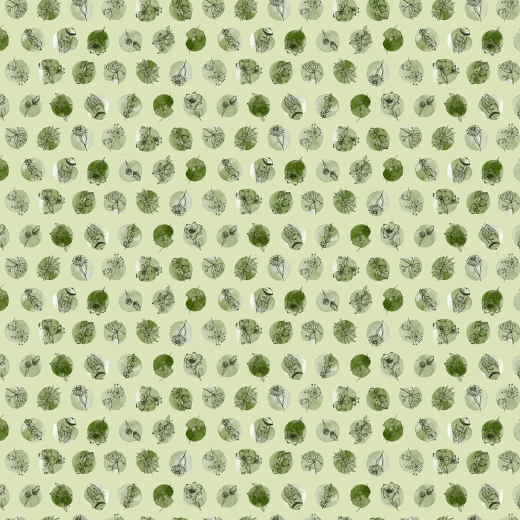 Blooming Memories // Dots, Green - West Valley Quilting - Figo