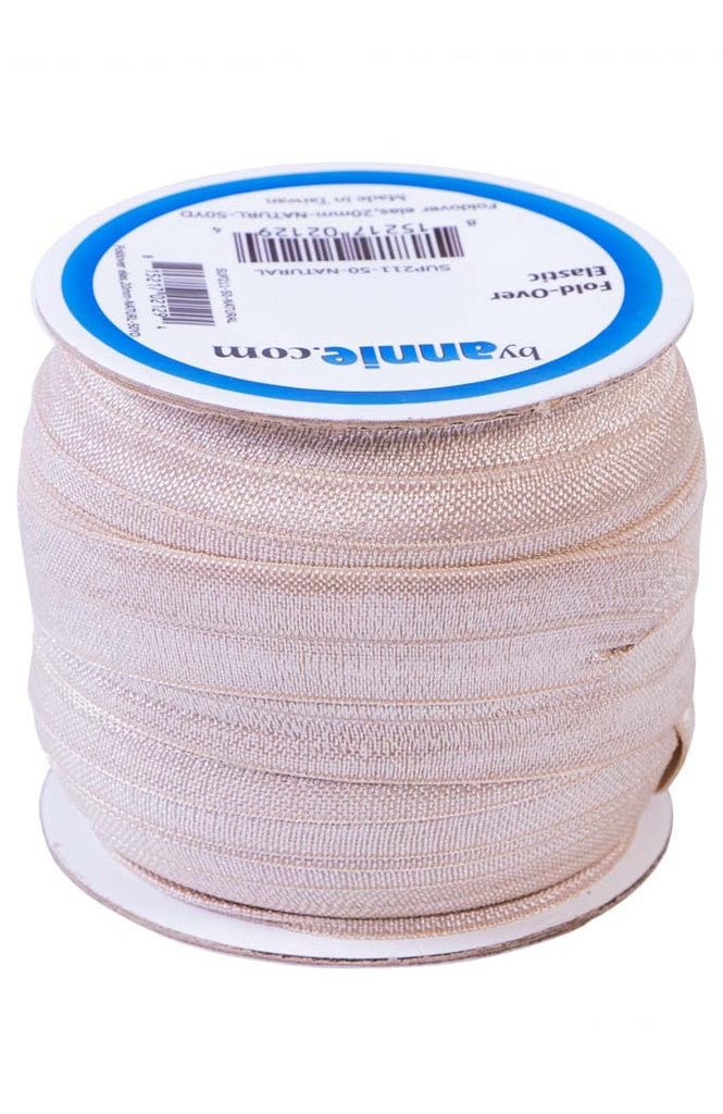 ByAnnie 22mm Fold - Over Elastic - By the Yard (Natural) - West Valley Quilting - ByAnnie