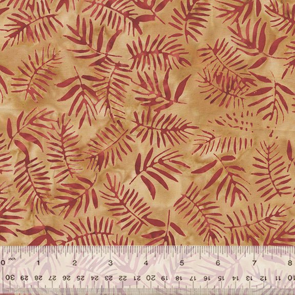 Carnelian // Ferns - Cashew - West Valley Quilting - Anthology