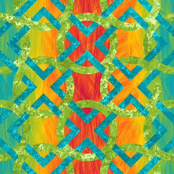 Color Burst // Circles and Diamonds - Green - West Valley Quilting - Blank Quilting