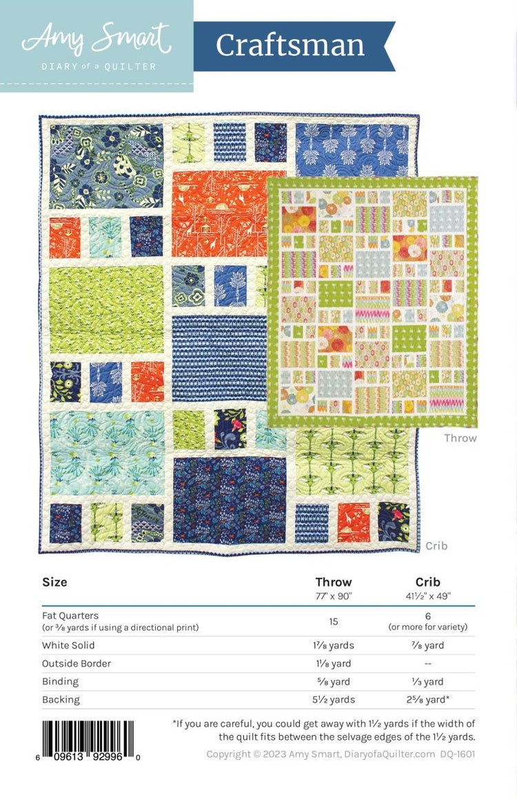 Craftsman - Pattern - West Valley Quilting - Diary of a Quilter