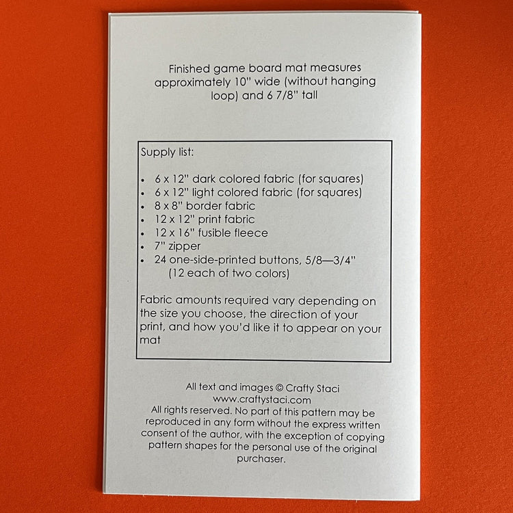 CraftyStaci // Game Board Mat Pattern - West Valley Quilting - Staci W Creative LLC