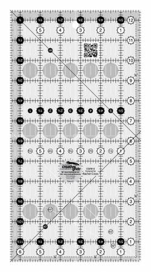 Creative Grids Quilt Ruler 6-1/2in x 12-1/2in - West Valley Quilting - Creative Grids