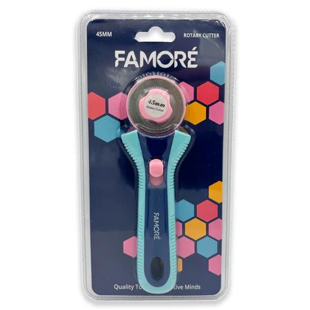 Famore Rotary Blade Handle & Blade Bundle 45mm - West Valley Quilting - Famore