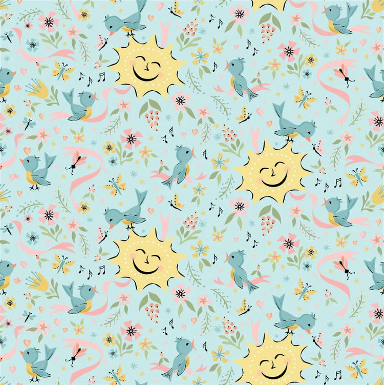 Finding Wonder// Sunshine Blue - West Valley Quilting - Poppie Cotton