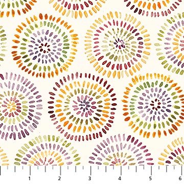 Flourish // Circles - Cream - West Valley Quilting - Figo