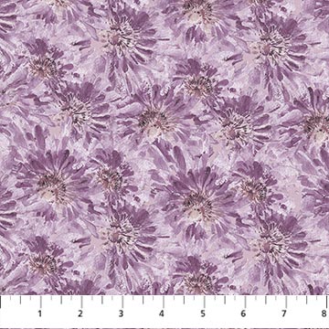Flourish // Floral Text - Purple - West Valley Quilting - Figo