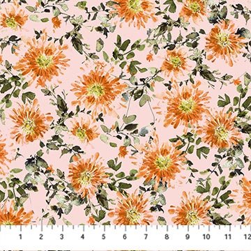 Flourish // Large Floral - Pink - West Valley Quilting - Figo