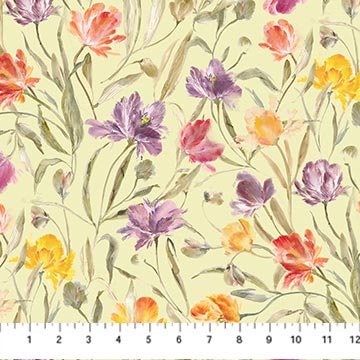 Flourish // Tulips - Green - West Valley Quilting - Figo