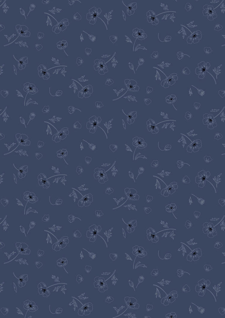 Forever Blooms // Ephemeral Beauty - Prussian Blue - West Valley Quilting - Lewis & Irene