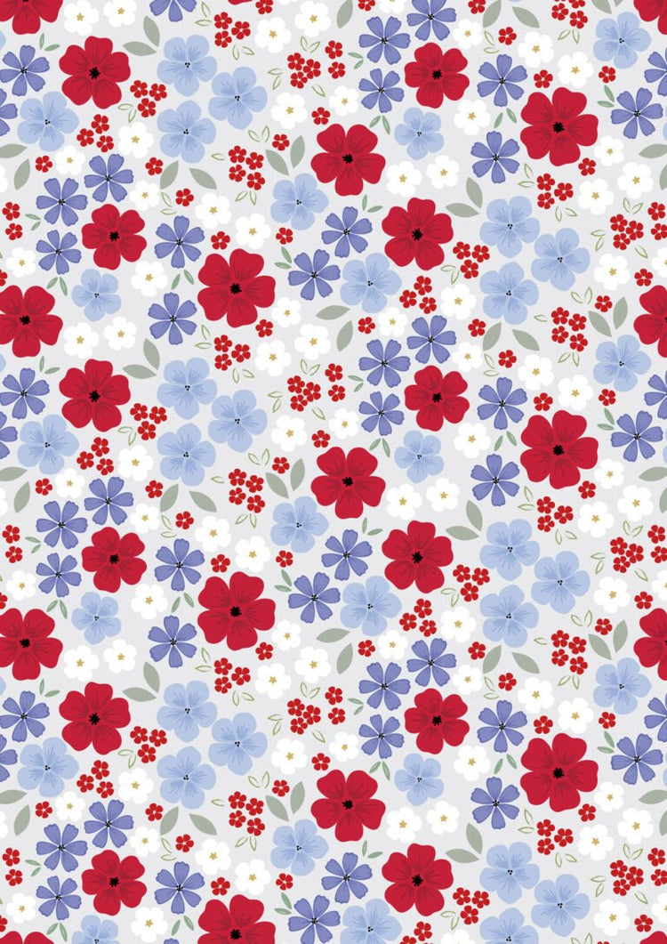 Forever Blooms // Floral Palette - Bright Grey - West Valley Quilting - Lewis & Irene