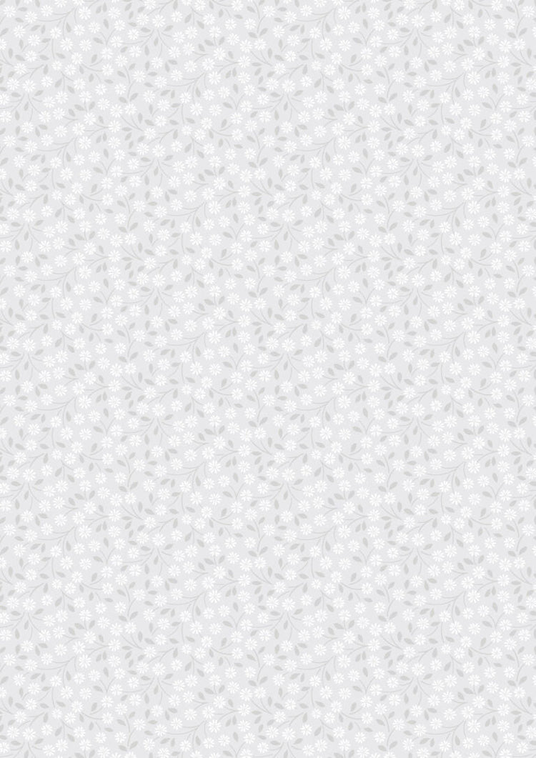 Forever Blooms // Interlaced Blossoms - Bright Grey - West Valley Quilting - Lewis & Irene