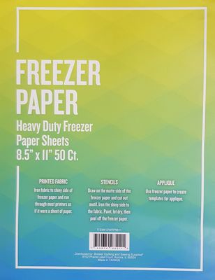Freezer Paper Sheets 8.5" x 11" 50ct - West Valley Quilting - Central and Main