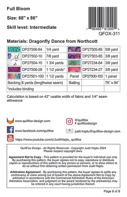 Full Bloom Pattern - West Valley Quilting - QuiltFox