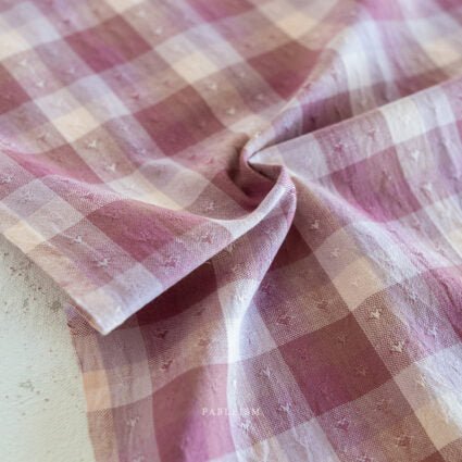 Golden Hour // Gingham Hearts in Cameo Pink - West Valley Quilting - Fableism