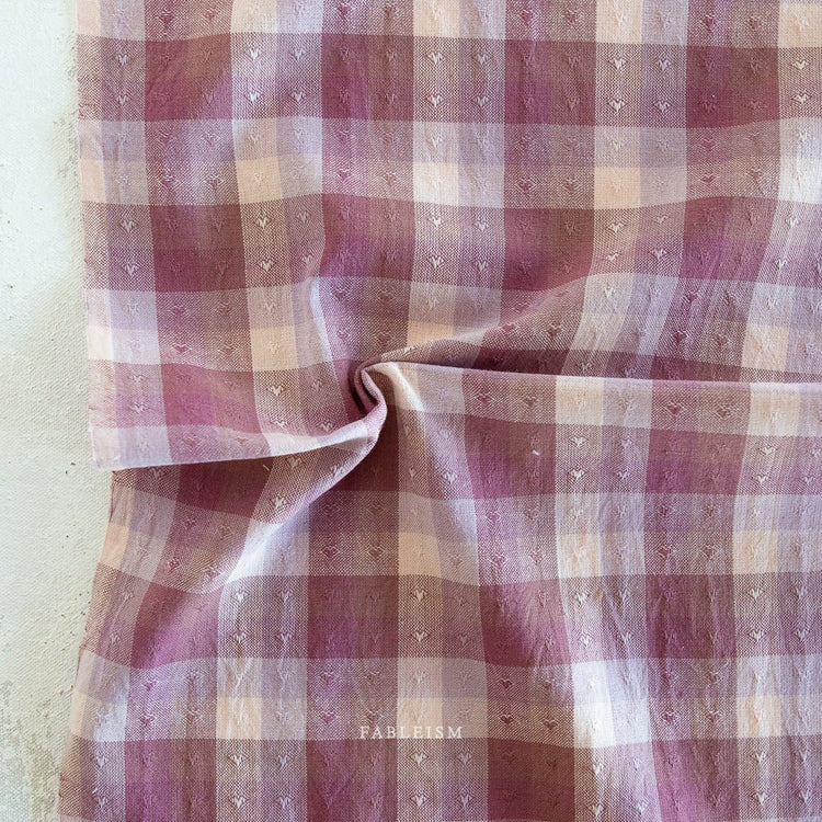 Golden Hour // Gingham Hearts in Cameo Pink - West Valley Quilting - Fableism