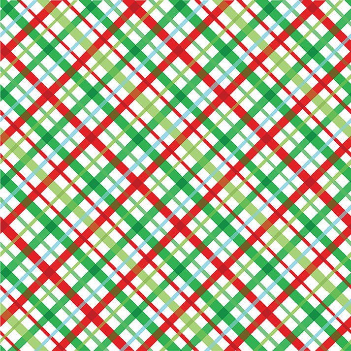 Happy Llamadays // Holiday Plaid White - West Valley Quilting - Benartex