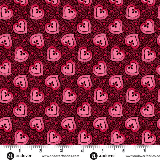 Heart and Soul // Black Big Heart - West Valley Quilting - Andover
