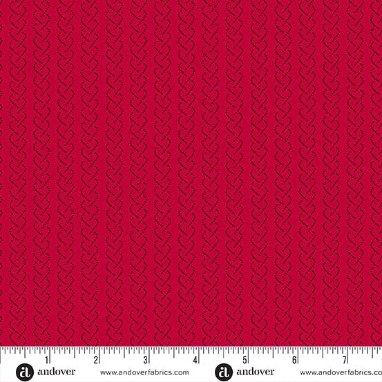 Heart and Soul // Red Chain Stripe - West Valley Quilting - Andover