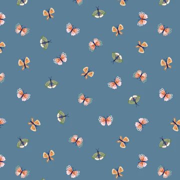 Hide & Seek// Butterflies Blue - West Valley Quilting - Poppie Cotton