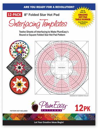 Hot Pad Interfacing Templates 12 - pack - West Valley Quilting - PlumEasy Patterns