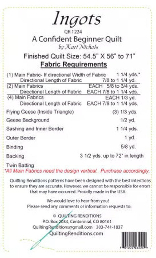
                    
                      Ingots - West Valley Quilting - Quilting Renditions
                    
                  