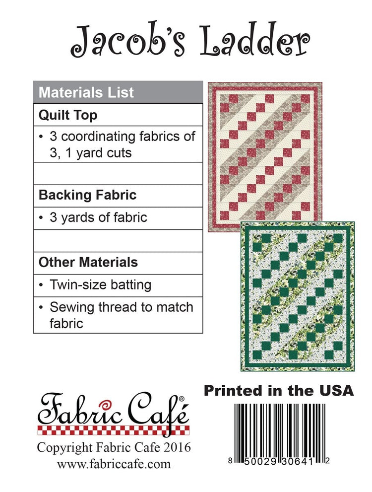 Jacobs Ladder Pattern - West Valley Quilting - Fabric Cafe