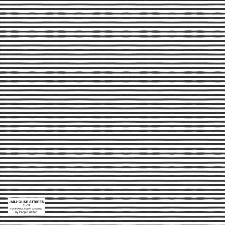 Jailhouse Stripes // Elvis Black - West Valley Quilting - Poppie Cotton