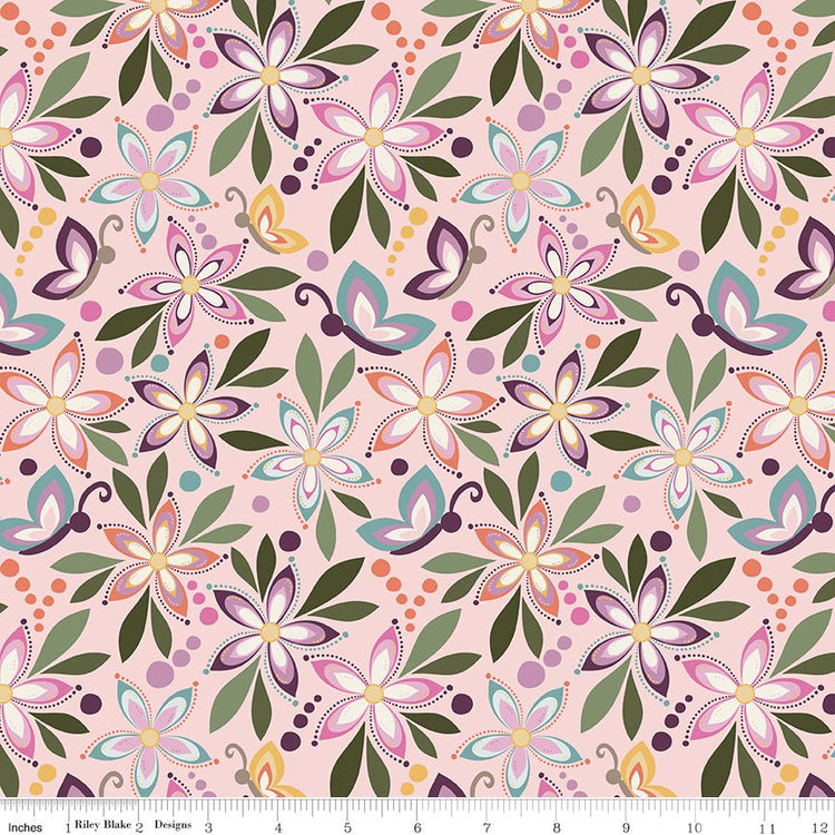 Juju's Petals // Main Pink - West Valley Quilting - Riley Blake Designs