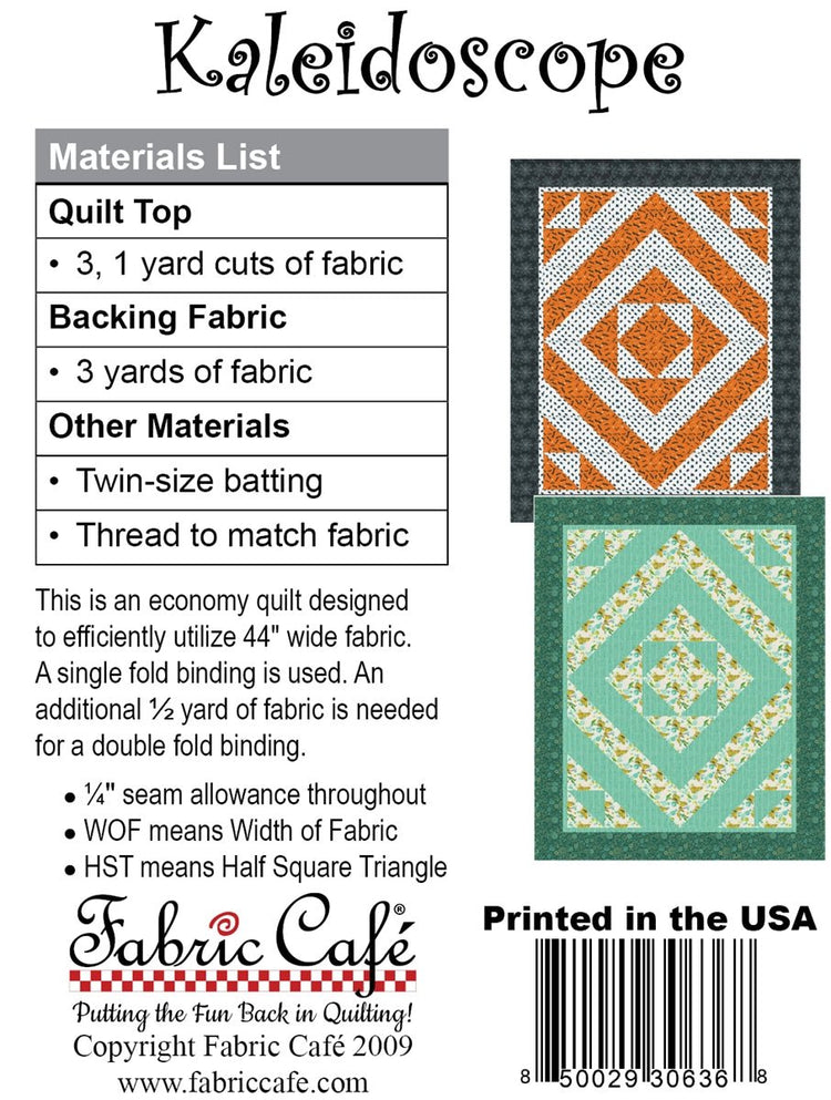 Kaleidoscope Pattern - West Valley Quilting - Fabric Cafe