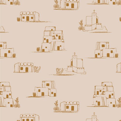 Land of Enchantment // Taos Pueblo - West Valley Quilting - Art Gallery Fabric